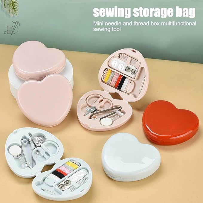 1 Pc Sewing Kit Box, Travel Sewing Kit for Adults, Sewing Tools Household Clothing Fixes Sewing Kit, Portable Mini Sewing Kit, Sewing Thread Accessories, Basic Sewing Supplies Accessories (Pink)