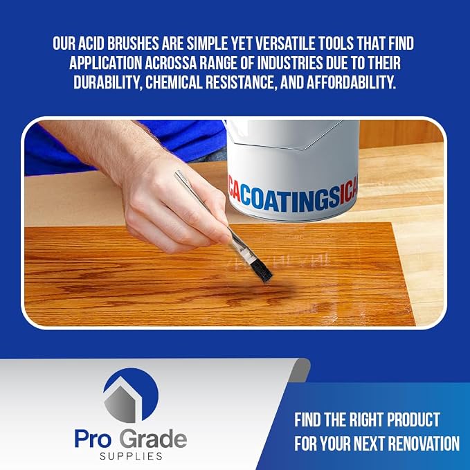 Pro Grade Acid Brushes, 3/8 Inch Flux Brush for Glue & Grease, 36 Count | Soldering, plumbing & welding | Epoxy, resin & adhesives | Boar hair bristles, metal ferrule | Jewelry & crafts