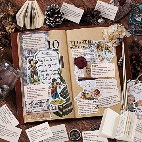 800pcs Vintage Scrapbook Paper, Mini Dictionary