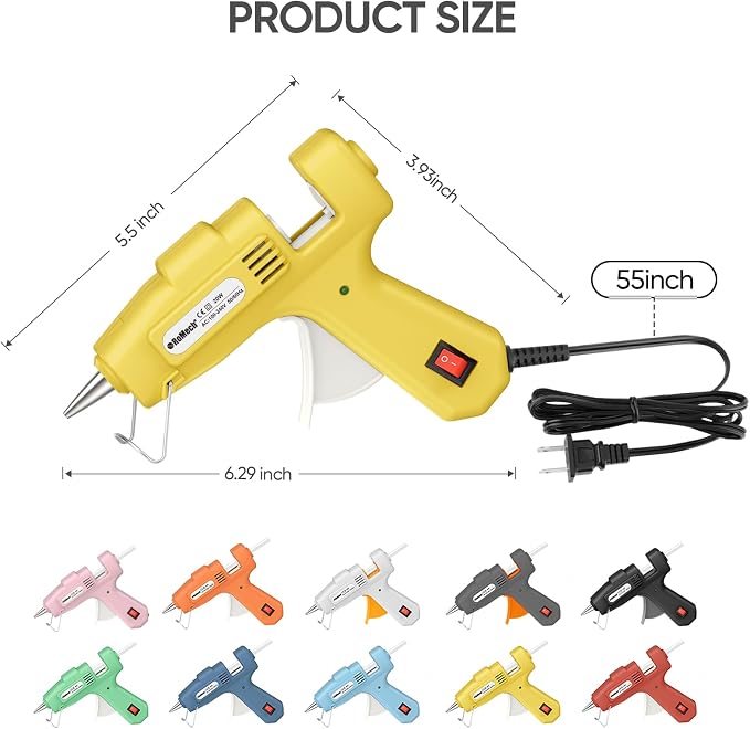 ROMECH 20W Mini Hot Glue Gun Kit, 30 Glue Sticks Set for DIY Crafts, Repair