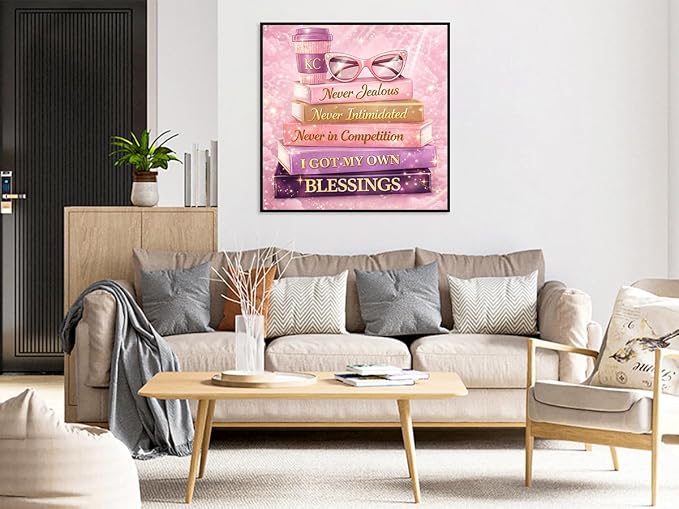 Benjenes Pink Book Diamond Art Kits for Adults, Diamond Painting