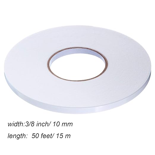 Tatuo 2 Rolls Double Sided Foam Tape for Mounting,3/8 Inch by 50 Feet,White
