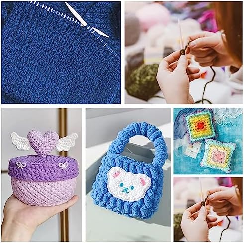 BENECREAT 6 Styles Wood Knitting Gauge Rulers, Crochet Hook and Yarn Wrap Per Inch Guide Knitting Tool for Spinners Yarn Measuring Crochet Accessories