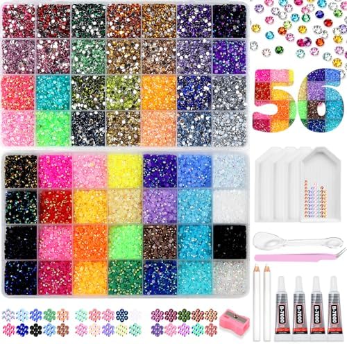 70000PCS Bedazzling Kit 56 Colors Resin Jelly 3MM