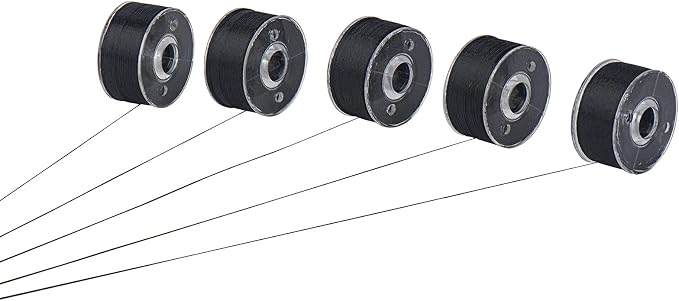 Simthread 144pcs Size A SA156 Embroidery Prewound Bobbin Thread - Black