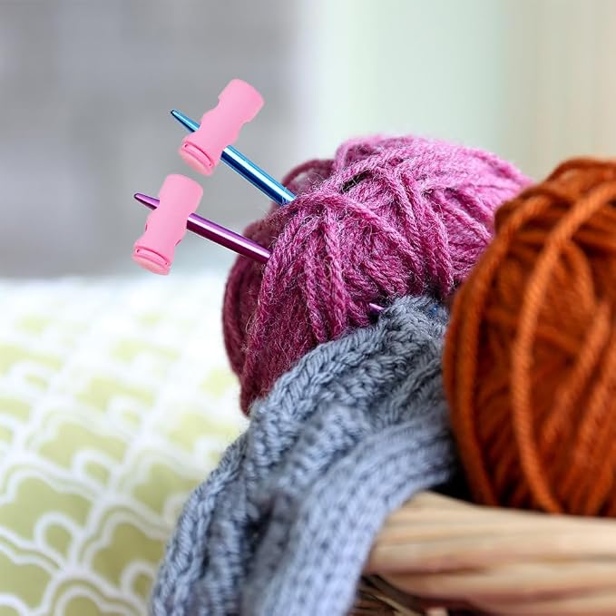 10 Pack Knitting Stitch Stoppers - Spring Needle Point Protectors, Nylon Needle Protectors