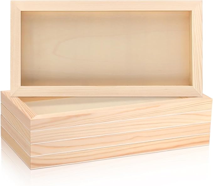 FSWCCK 5 Pack 6 x 12 inch Wood Panel Boards, Unfinished Wood Canvas Panels for Crafts, Painting Canvas, DIY Art Projects, Pouring, Arts Use with Oils, Acrylics
