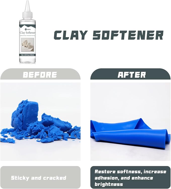 120ml Liquid Polymer Clay Softener, Restores Workability and Shine