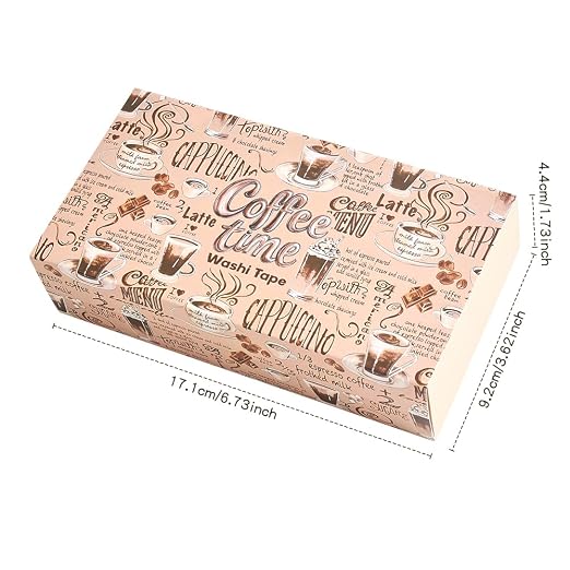 icceemee 20 Rolls Coffee Theme Washi Tape Set, Writable Decorative Tapes for Scrapbooking, Junk Journal Supplies, Bullet Journaling, Bullet Journaling, 0.6"x79" per Roll