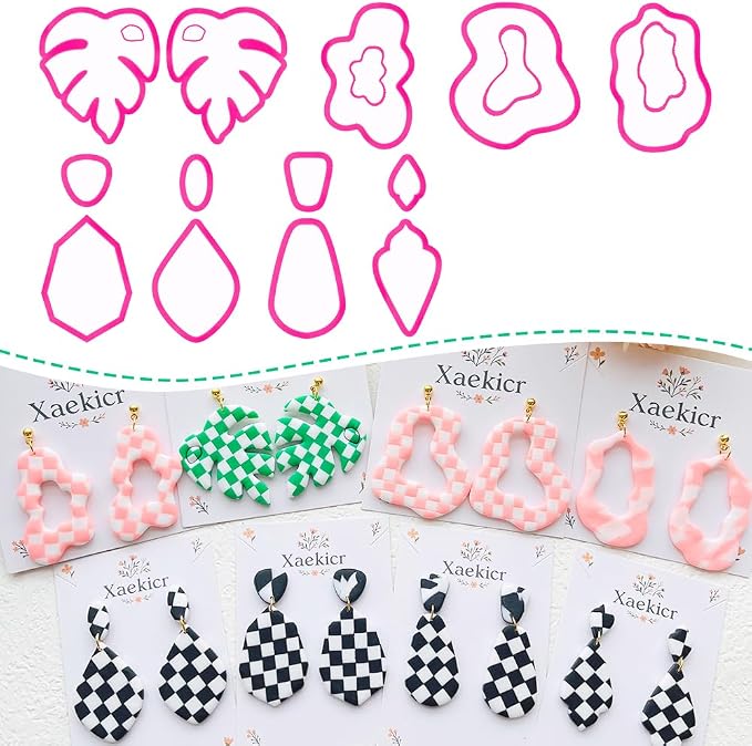 Organic Polymer Clay Cutters Set – Molds, Clay Cutters for Polymer Clay, Clay Earring Tools