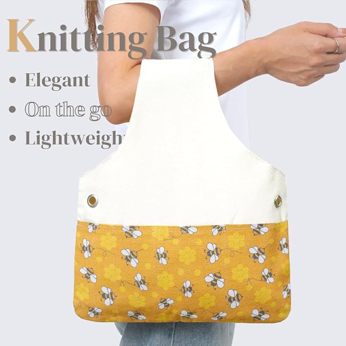 TOGETRUE Yarn Bag, Knitting Crochet Tote Bag, Yarn Storage Bag Organizer