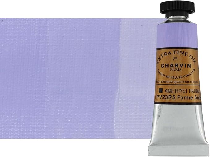 Charvin Extra Fine Oil Paint, Amethyst Parma 20 mL - Triple-Milled, Rich Texture, Poppy Oil-Based, Light-Fast, Handmade, Archival Quality