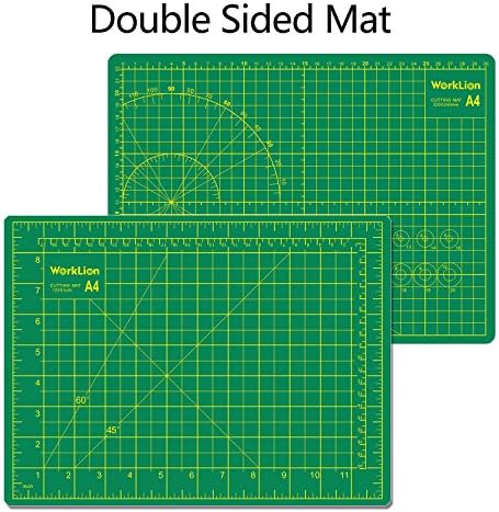 WORKLION Full 9" x 12" Art Self Healing PVC Cutting Mat, Double Sided, Gridded Rotary Cutting Board for Craft, Fabric, Quilting, Sewing, Scrapbooking Project (3 Pack)…