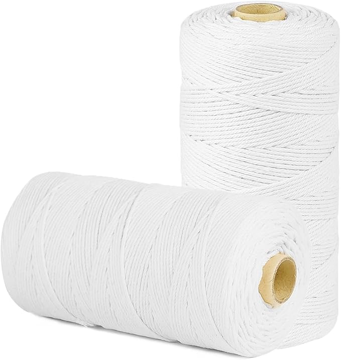 SMART&CASUAL 1,200 Feet 2mm Cotton Butcher Twine String Soft Food Safe for Cooking Craft Baker Kitchen Meat Turkey Sausage Roasting Gift Wrapping Gardening Crocheting Knitting