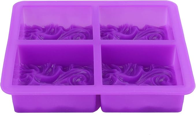 Jucoan 4 Pack Ocean Wave Silicone Soap Mold, 4 Cavities 3.5 oz Rectangle Nautical Wave Swirls Silicone Molds for Handmade Craft Soap, Wax Candle, Lotion Bars, Bath Bombs, Resin Craft, Wedding Favor