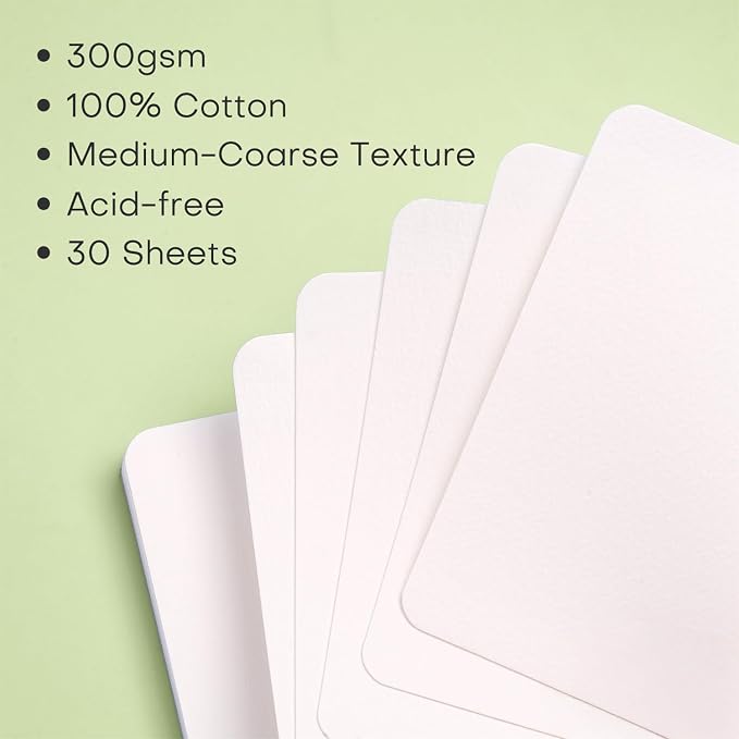 Watercolor Journal, Fuumuui 5.5"x5.5" Watercolor Book with 30 Sheets 140 LB (300 GSM) Cotton Paper for Painting, Drawing, Art Journaling, Sketchbook As Travel Notebook
