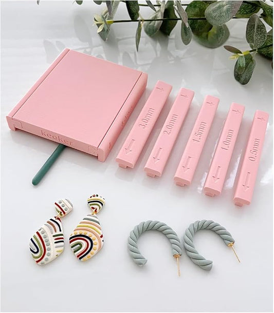 Keoker Clay Tube Hoop Roller Guide, Clay Rolling Strip Shape Maker, Polymer Clay Snake Maker, Polymer Clay Earring Tools