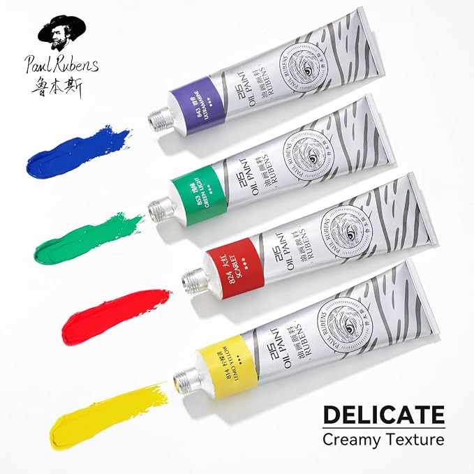 Paul Rubens Oil Paint, 10 Basic Colors*170 ml Large Professional Tubes | Oil Based Paint with High Saturation, Creamy Texture, and Consistency,Art Supplies for Artists, Students, Beginners