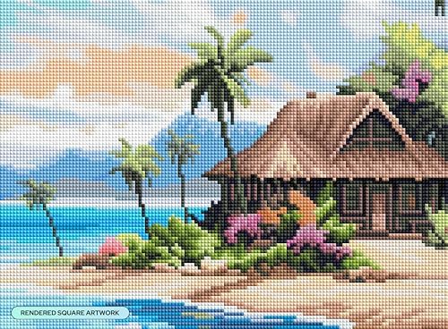 DIAMOND ART CLUB Beach Bungalow Diamond Art Kits for Adults