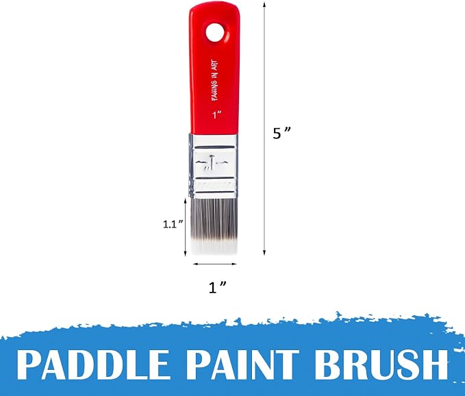 Falling in Art 1 Inch Flat Paddle Paint Brush | Scale Brush, Blending Paint Brush, Wide Flat Paint Brushes for Oil and Acrylic Paints