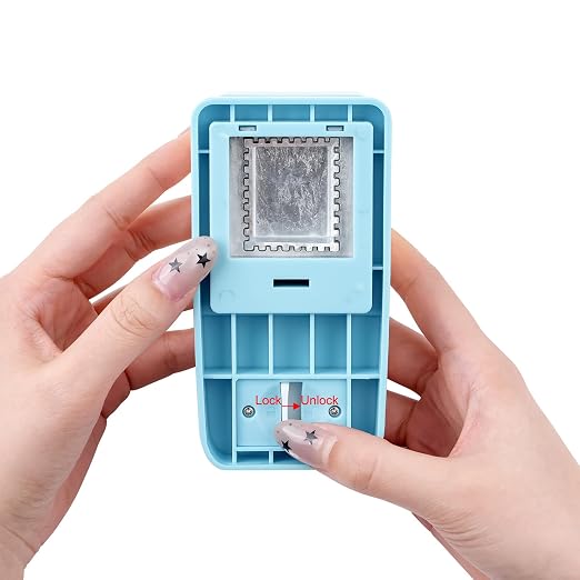 BAOFALI 2Pcs/Set Stamp Puncher 1.5x1.5inch &1x0.8inch Rectangular Postage Stamp Punch |Stamp Hole Puncher| Lever Action Paper Punches for Crafting Scrapbooking DIY Card Making Arts Crafts Supplies