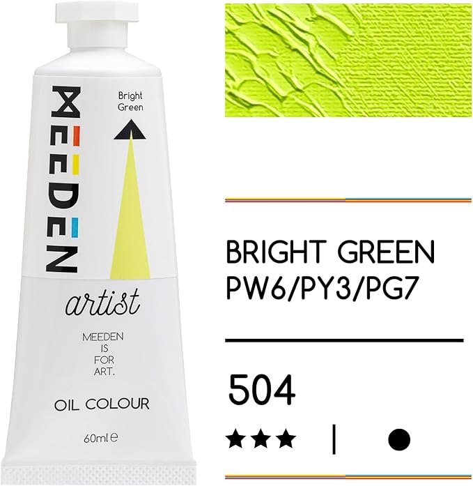 MEEDEN Artist Grade Oil Paint: Bright Green - 60ml/2oz Tube | Professional Art Paints and Supplies for Canvas Painting