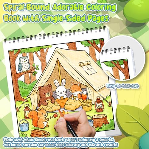 3Pack Adult Coloring Books With Markers, Spiral Bound Stress Relief Art Kit