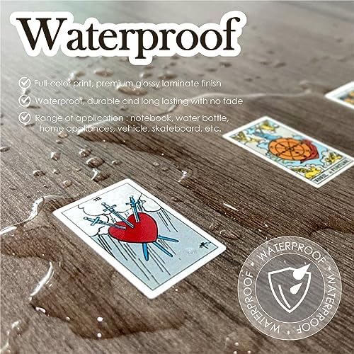 Joyppy Tarot Stickers for Journaling - 336 PCS Mini Tarot Card Stickers for Beginners - 1.25" x 0.78" - Tarot Journal Stickers Based on Rider Waite Tarot Deck, Tarot Cheat Sheet Included