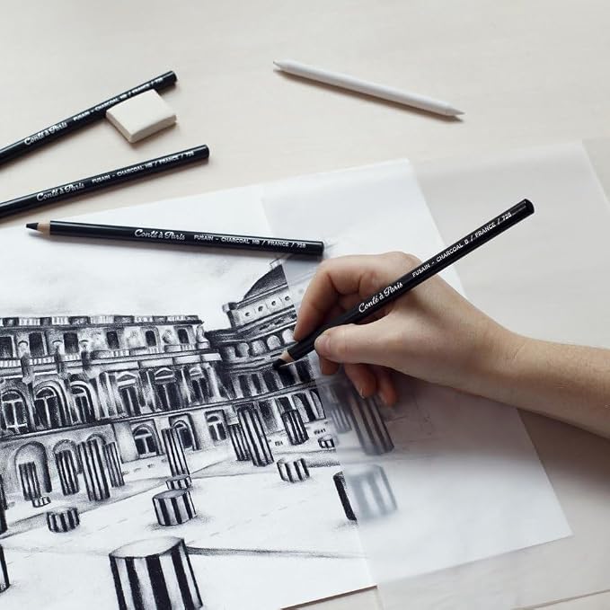 Conté à Paris 6 Count Drawing Pencils Set | Multiple Hardness Grades, Smooth Mark Making, Ideal For Sketching Shading And Detail Work, Artist Drawing Essentials