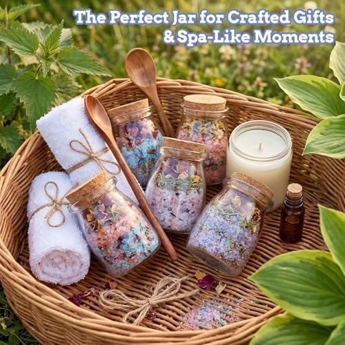 30 Pack 7oz Glass Jars with Cork Lids & PE Lids, Yogurt & Candle Jars