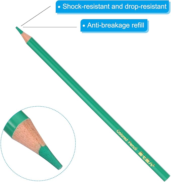 PATIKIL Sapphire Green Colored Pencils Set,12 Pcs Oil Color Pencils Wooden Coloring Drawing Pencil for Artists Art Painting