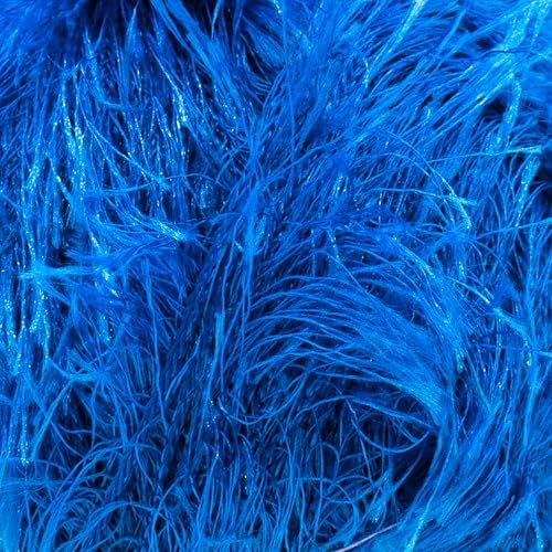 Estako Eyelash Yarn, Soft Fuzzy Faux Fur for Crochet and Knitting, Blue