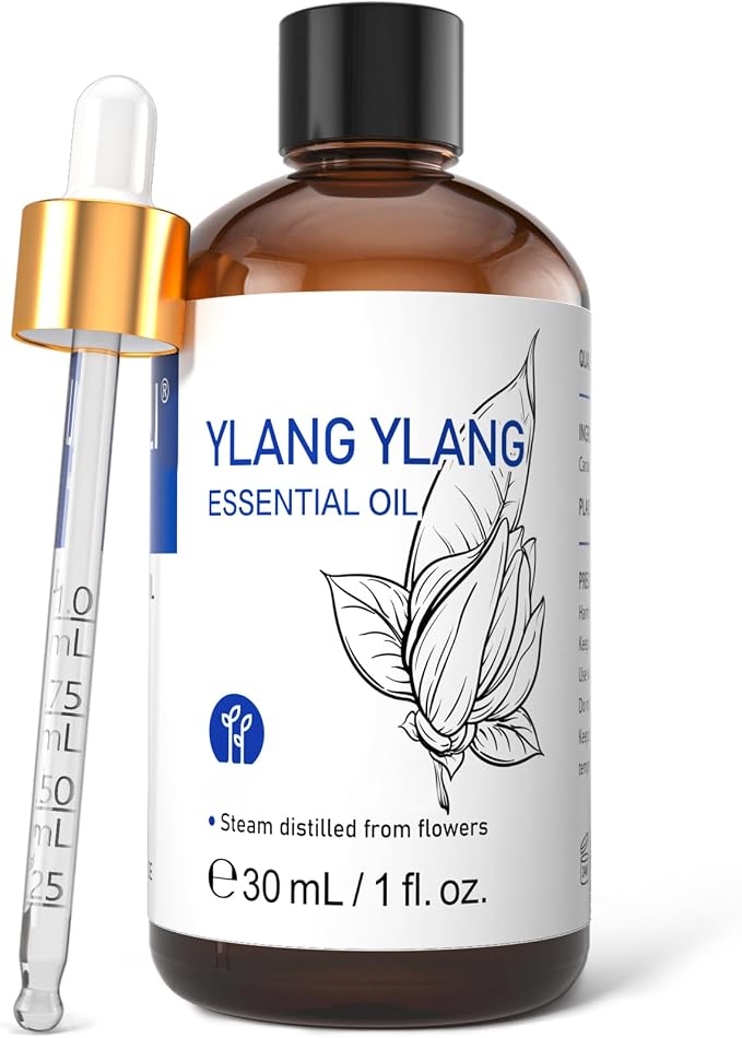 HIQILI Ylang-Ylang Essential Oil for Diffuser, Aromatherapy, DIY Perfumes