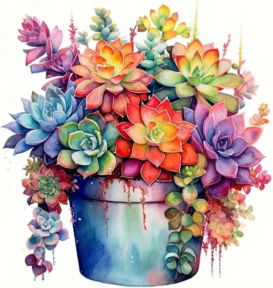 EIBEILI Diamond Painting Kits for Adults DIY 5D Diamond Art Paint with Round Diamonds Full Dril Gem Succulents Art Painting Kit for Home Wall Decor Gifts 12x12inch