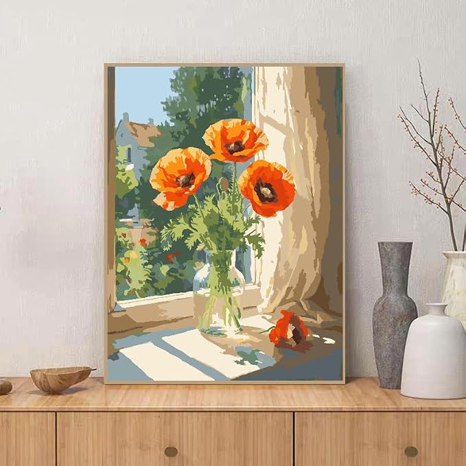 ZRIZQ Paint by Numbers Kit for Adults Beginner,Flowers,16x20