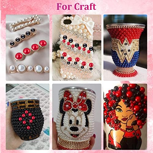 Belleboost Flatback Pearls for Nails Black Pearl Nail Charms and Gems