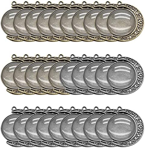 Moon Rotation Double Side Pendant Trays, 30Pcs 10Sets