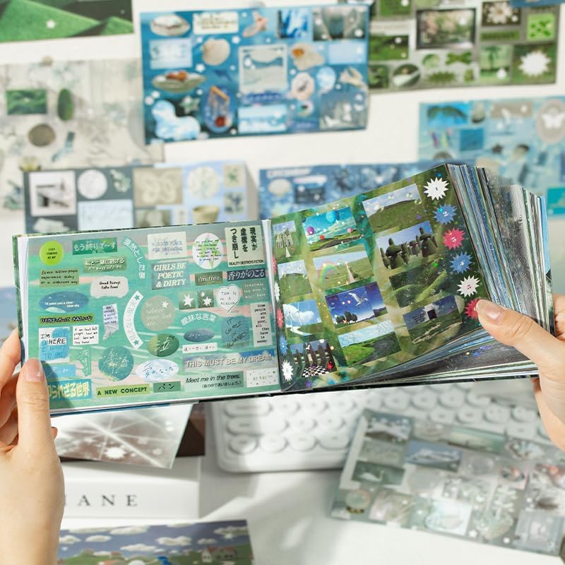 72 Sheets Japanese Sticker Book for Scrapbook Junk Journal (Lightdream)
