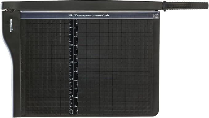 Amazon Basics Paper Trimmer Cutter for Office and Crafts, Heavy-Duty, Portable Guillotine Paper Cutter, 15-Inch, 10-Sheet Cardstock for Photos