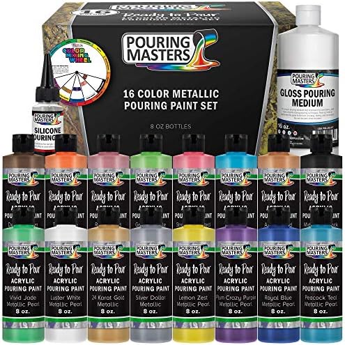 Pouring Masters 16-Color Ready-to-Pour Acrylic Pouring Paint Set