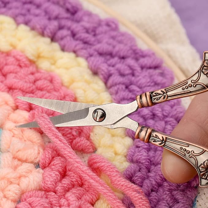 BUTUZE Embroidery Scissors Kit, European Antique Vintage Sewing Kit, Complete Vintage Sewing Tools with Embroidery Scissors,Original Case,Sewing Needle Case, Awl for Sewing, Craft, Needlework