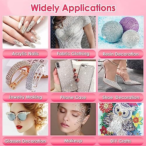 4Pcs 25mL B7000 Glue Clear with Precision Tip, Rhinestones, Bedazzling Tool
