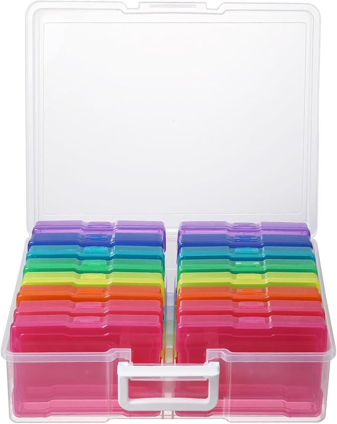 novelinks Photo Storage Box and 16 Inner 4" x 6" Photo Storage Containers