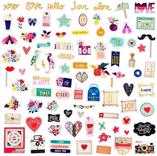 FaCraft Scrapbooking Supplies Ephemera Die Cuts Stickers (95 pcs Love)