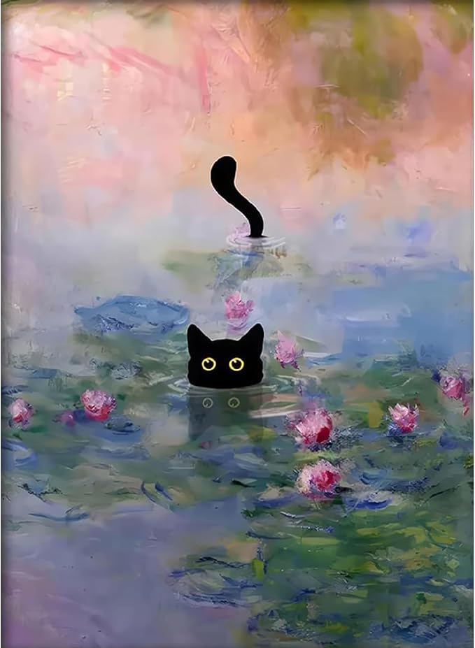Black Cat Diamond Art Kits for Adults Cute Diamond Painting Kit Beginner