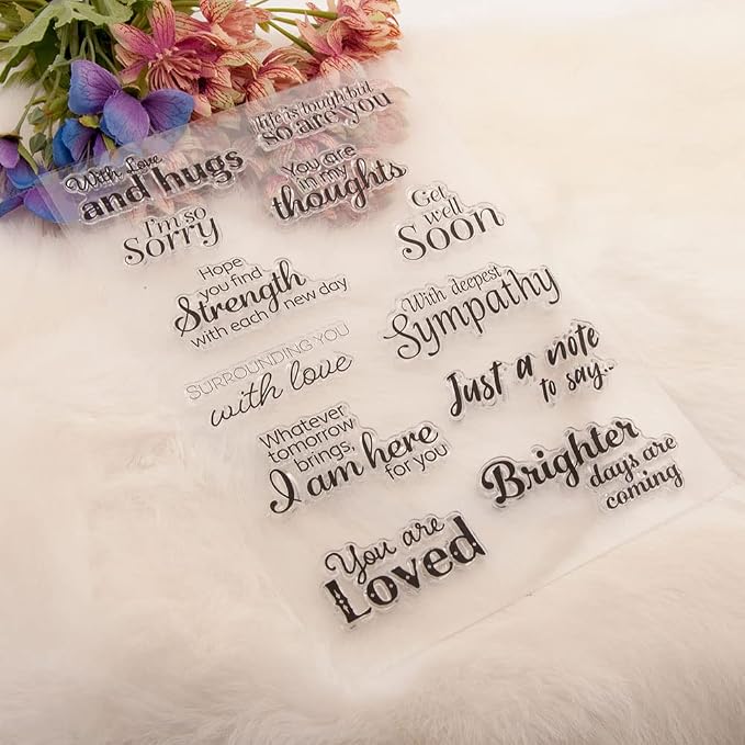 with Love and Hugs Sentiment Clear Stamps for Card Making Decoration and DIY Scrapbooking