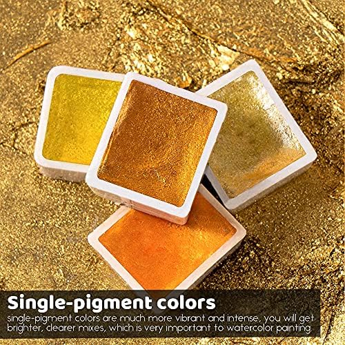 Paul Rubens Watercolor Paint, 12 Assorted Colors with Glitter Sparkle Effect, Professional Grade for Aritsts Adults Begginners, Portable and Compact Art Supplies