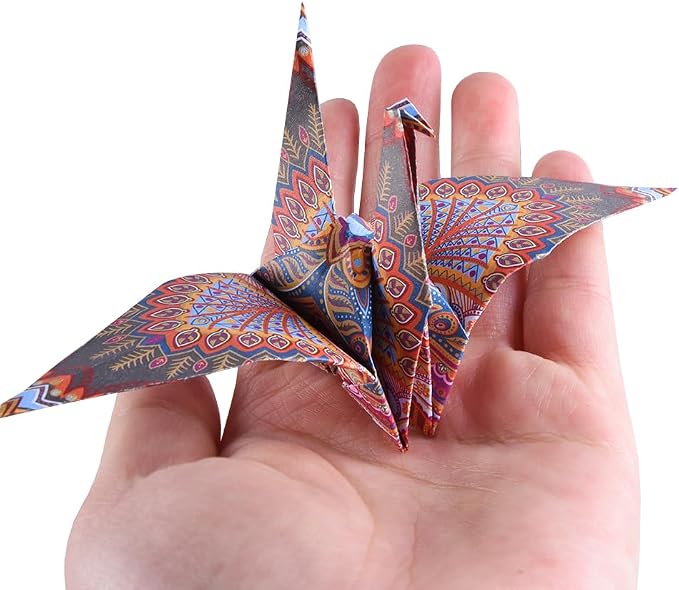 Origami Paper 100 Sheets, 6-Inch Square Double Sided Colored Craft Paper | 70GSM colorful paper,100 Vivid Pattern Origami Kit,DIY Hand Crafts,Arts Creativity,Easy to Fold,No-Fading.Bohemian Blossom