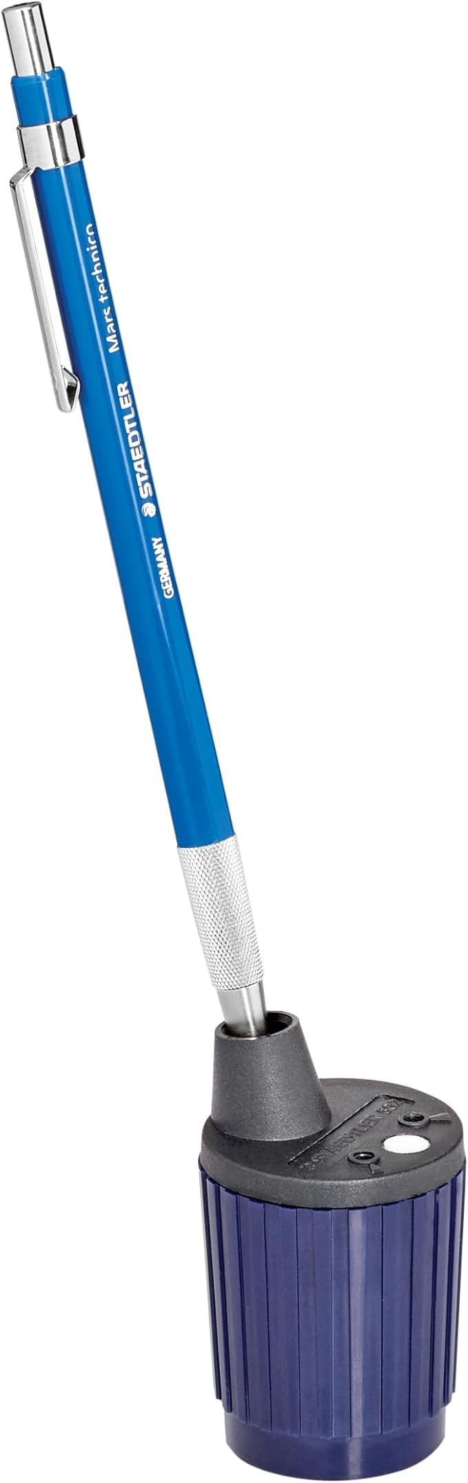 STAEDTLER Mars Lead Pointer: Rotary Mechanical Pencil Lead Sharpener for 2mm Holders, Precision Tool for Architects, Engineers & Artists, Dust Wiper & Adjustable Cone, Built-In Shavings Reservoir