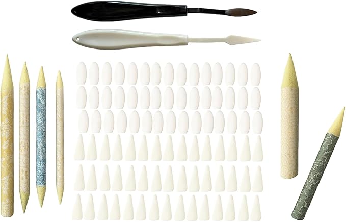 Tortillions Paper and Blending Stumps Art Blenders Rub Sponge for Shading and Smudging Set for Student Artist Charcoal Sketch Drawing Tools(G.96 Pieces(Black))